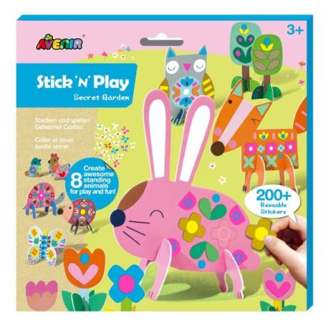 Joc creativ Stick N Play cu scene 3D si stickere repozitionabile - Gradina Secreta - imagine 11